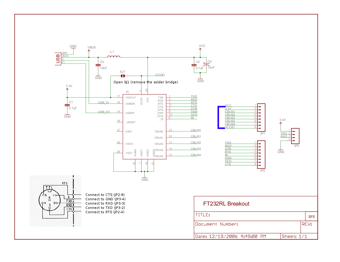 Schematic Diagram of USB IF-232C Interface