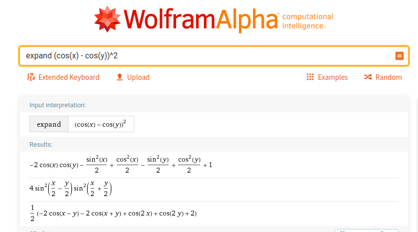 Wolfram_Alpha_Expansion_of the square of the difference of two cosines